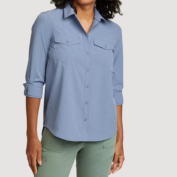 Women's Departure 2.0 Long-Sleeve Shirt Dusty Blue - Picture 1 of 2